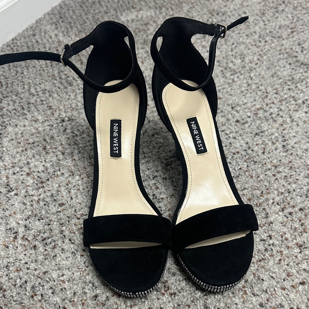 Nine West Black Ankle Strap Heels